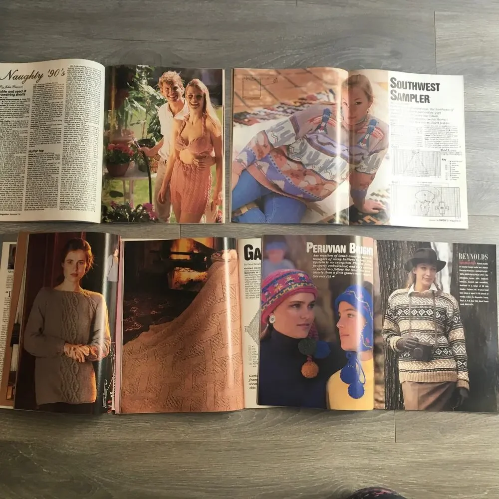 Knitter's Knitting Pattern Magazine LOT OF 5 Sweater Shawl Afghan Handmade Craft